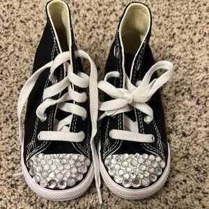 Kids Black and White High-Top Sneakers